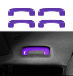 Voodonala for Charger Roof Top Handle Roof Grab Handle Cover Trim for 2015-2024 Dodge Charger Interior Accessories, ABS Purple 4pcs