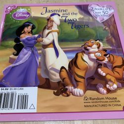 Disney 2 Books In 1 Over 50 Stickers! Jasmine and the Two Tiger, Rapunzel and the Golden Rule