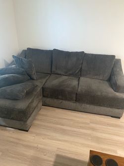 Sofa Chaise Like New, Charcoal Grey