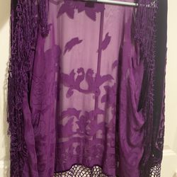 Silk Cardigan Purple