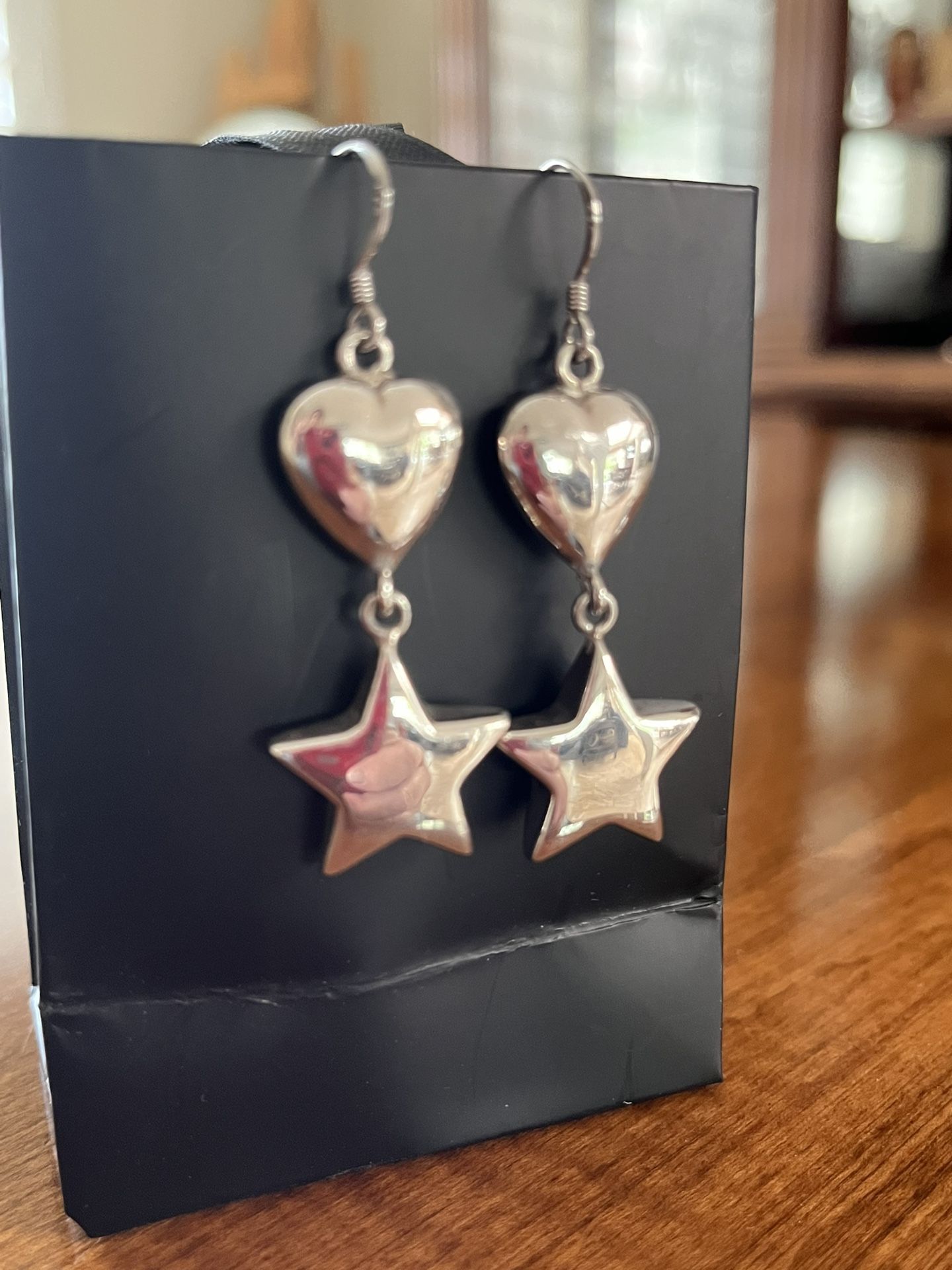 Sterling Silver Heart & Star Earrings