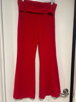 GapBody Red Foldover Waist Flare Pants size medium