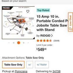 RIDGID like New Table Saw 