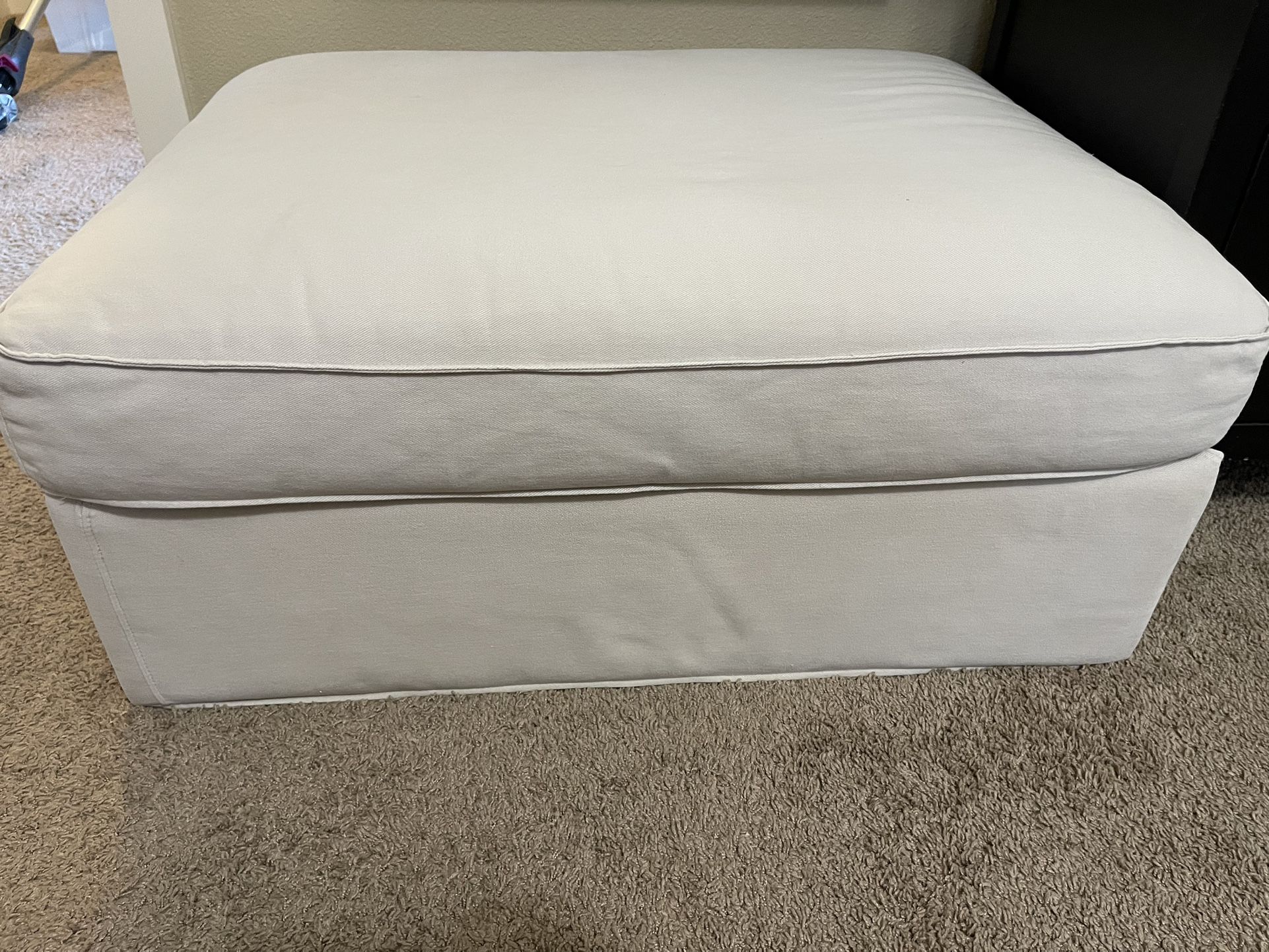 Off White Ottoman And Storage 