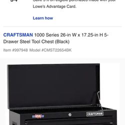 Craftsman 5 Drawer Chest..