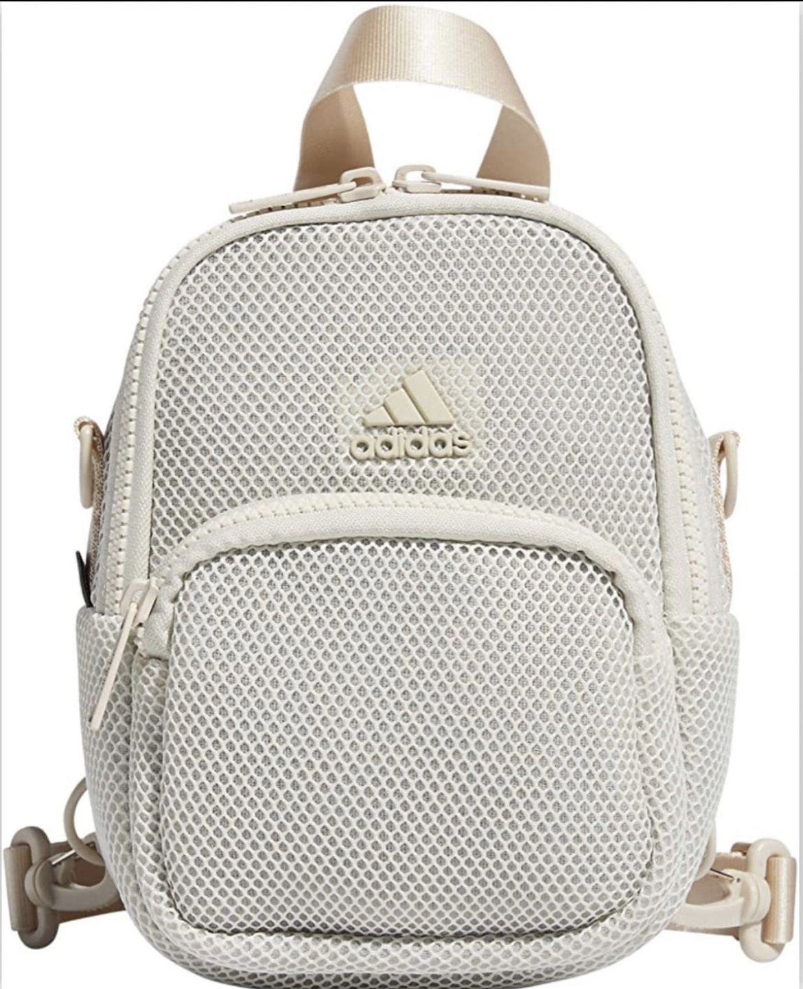 Adidas Women's Airmesh Convertible Mini Backpack-Crossbody Bag, Alumina Beige