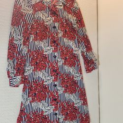 Japanese floral long sleeve dress 