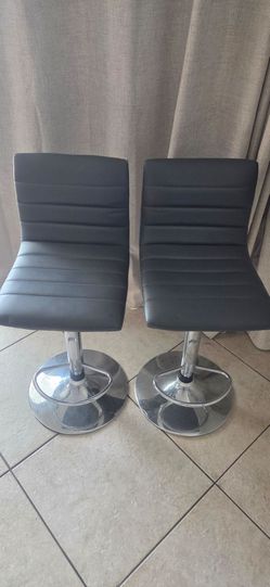 Bar Stools Modern PU Leather Adjustable Barstools dark gray