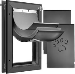 [Petoasis] 3-Flaps Heavy-Duty Dog Door, Rust Proof Aluminum Alloy Frame #1233J UP3