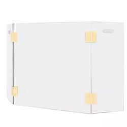 47 in. W x 30 in. H 3-Panel Freestanding Fireplace Screen Tempered Glass with Handle95060