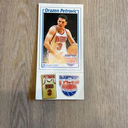 Drazen Petrovic Memorial Card And Pin