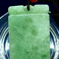 Burmese Jadeite Pendant Lucky Plague. 