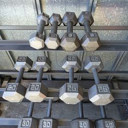 Cast Iron Hex Dumbbells