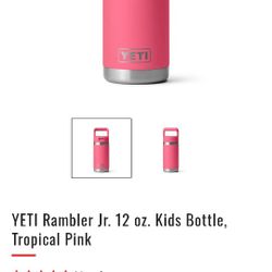 YETI Rambler Jr. 12 oz. Kids Bottle, Tropical Pink