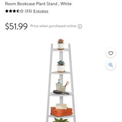  5 Tier Bamboo Corner Shelves Towels Rack Living Room Bookcase Plant Stand , White