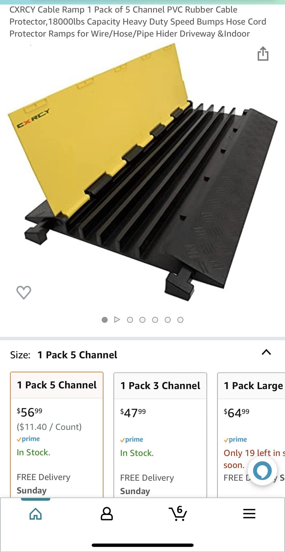 CXRCY Cable Ramp 1 Pack of 5 Channel PVC Rubber Cable Protector,18000lbs Capacity Heavy Duty Speed Bumps Hose Cord Protector Ramps for Wire/Hose/Pipe