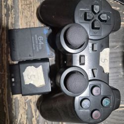 Ps2 Wireless Controller And Memory Card