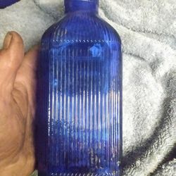 antique blue glass bottle