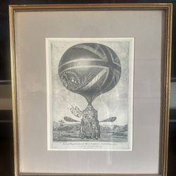 Framed "An exact Representation of M'Lunardi's New Balloon" Print