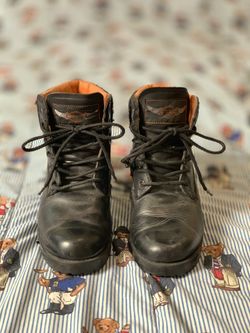 Vintage woman’s leather Harley Davidson biker boots