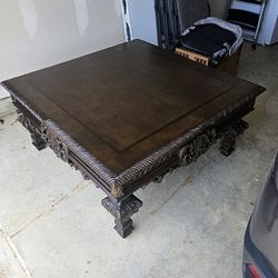 Ashley Furniture Ornate Coffee Table – Dark Wood Finish