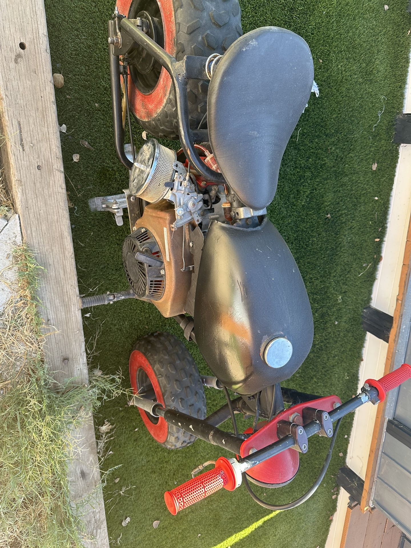 If listed it’s Available. Mini bike -9 hp Briggs & Stratton Comet belt driven.