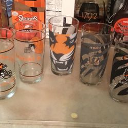 Cincinnati Bengals Pint Glasses In Various Condition (5)