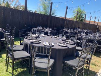 Black chivari chairs available very nice