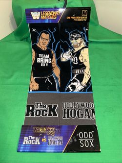 ODD SOX Men's Crew Socks - wThe Rock Vs Hollywood Hogan WrestleMania X8 new