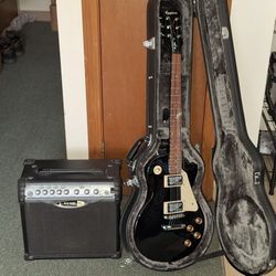Epiphone Les Paul, Hard Shell Case And Line6 Amp