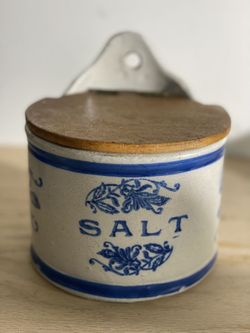 Salt Box -ANTIQUE BRUSH-MCCOY STONEWARE SALT BOX