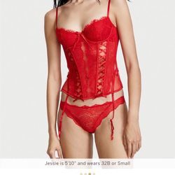 Red Victoria Secret Corset Brand New Size Medium 