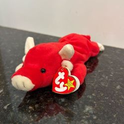 TY Beanie Baby &quot;Snort&quot; the Red Bull. All tags in place. Vintage dated 1995. 