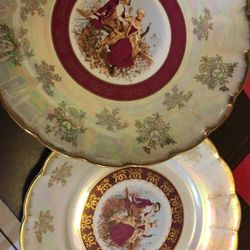New Set Of 2 Fruit /cake Plate And Big Plate Made In Japan