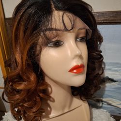 Human Hair Blend Lace Front Wig 