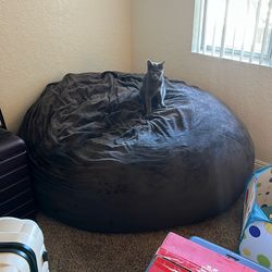 6ft Gray Beanbag Chair