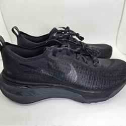 Nike ZoomX Invincible Run Flyknit 3 Shoes Men's 7.5 Triple Black Road Sneakers