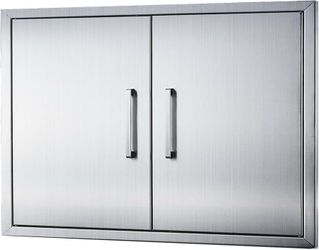 Stainless Steel Outdoor Kitchen Access Doors, 36" W23 H BBQ Double Doors with Handles, Flush Mount for Outdoor Kitchen,Grilling,BBQ Island