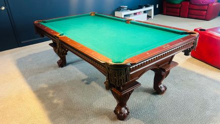 American Heritage 7ft Slate Pool Table – Solid Wood Billiard Table