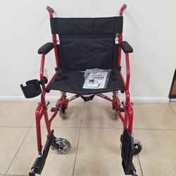Brand New Red Transport Chair