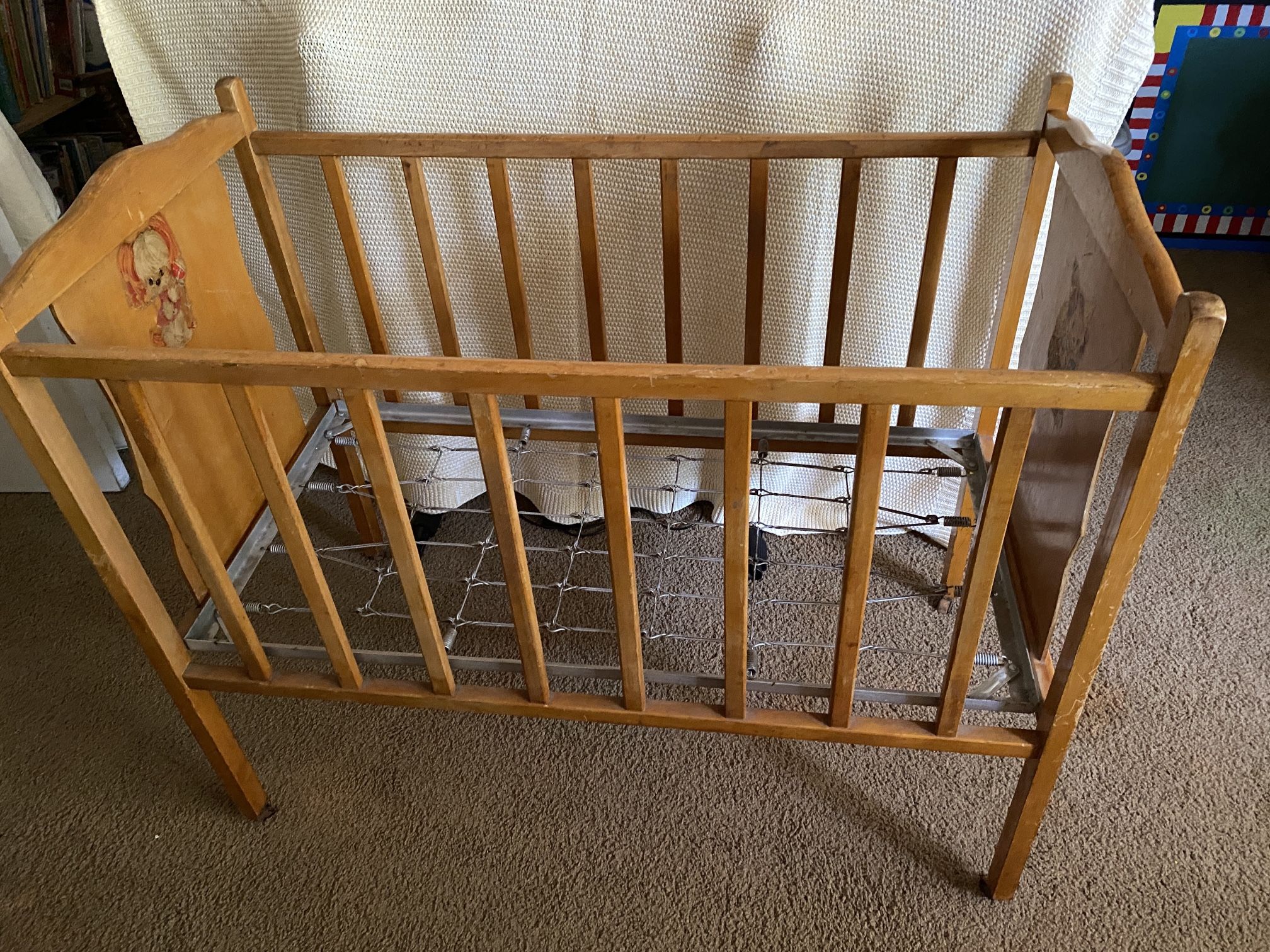 Antique Wooden Childs Crib