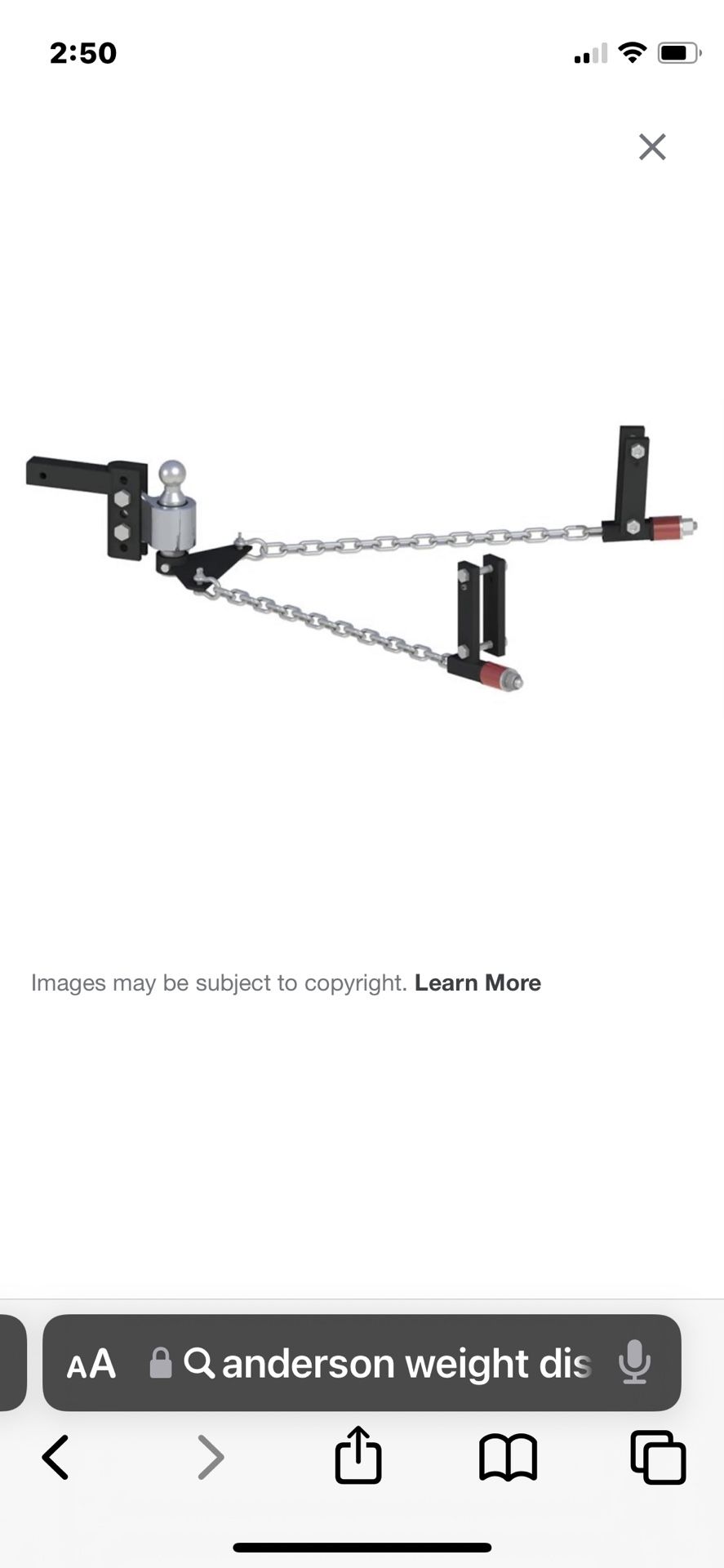 Anderson sway And Weight Distribution Hitch for Sale in Tumwater, WA