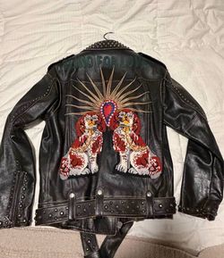 Men’s Gucci Leather Biker Jacket sz 48 us M L Black Coat