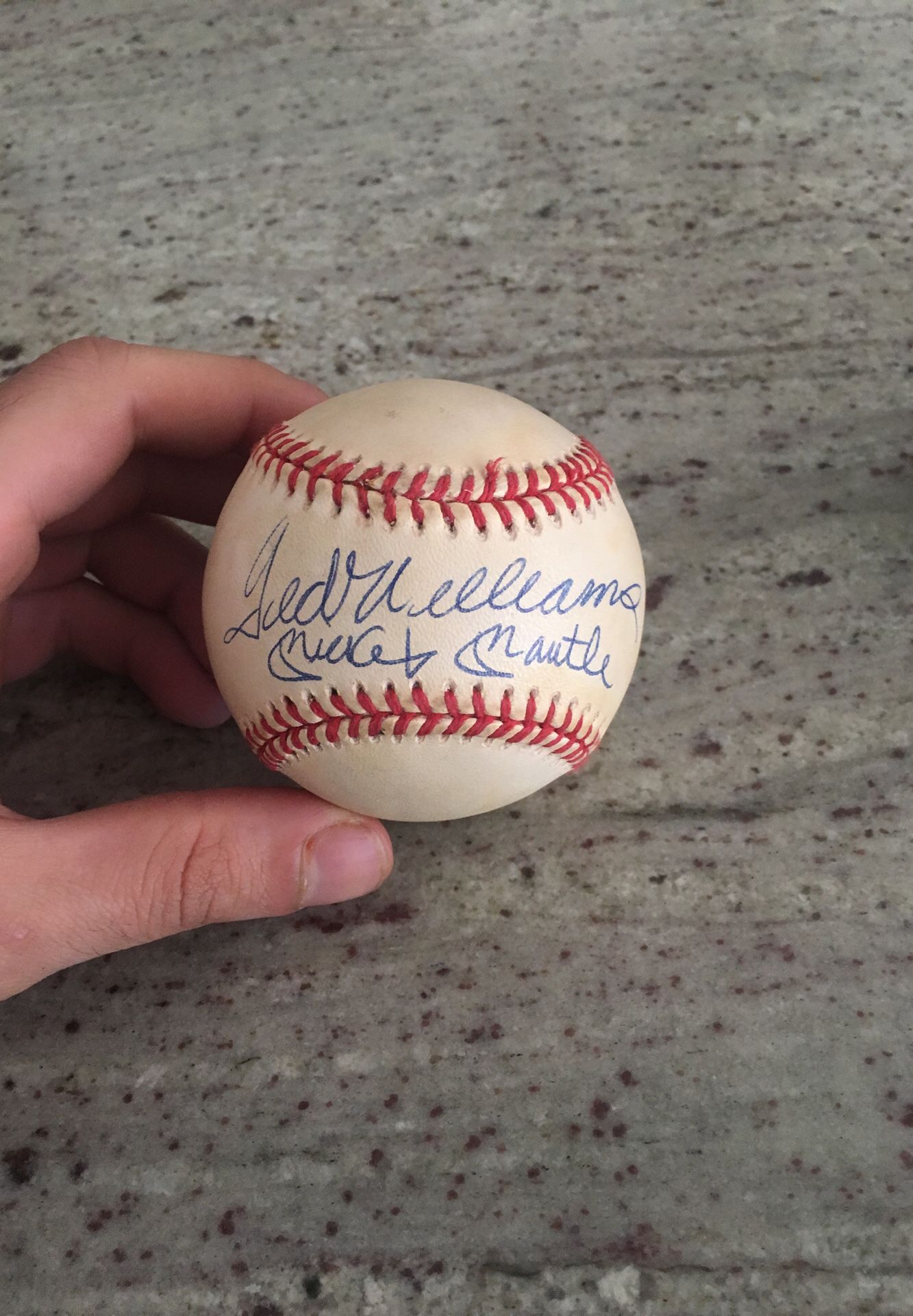 Mickey Mantle / Ted Williams autographed baseball