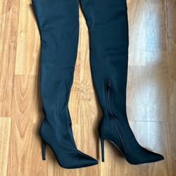 Black Knee High Thigh Boots Size 9