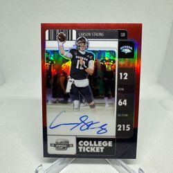 2022 Contenders Optic College Ticket Auto Carson Strong #CO-CST Red Prizm /25
