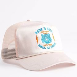 Satin trucker hat with Rock & Roll Hall of Fame embroidery at the front. Adjustable fit cap with a snapback closure.

Features
- Rock & Roll Hall of F