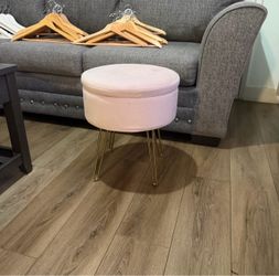 Velvet vanity stool with storage