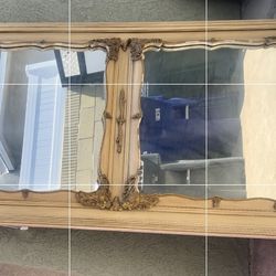 Antique - Large 2-pane Victorian Wall Mirror