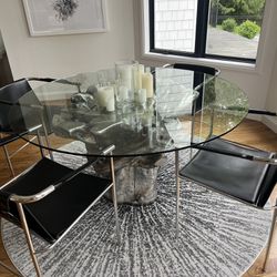 CB2 Dining Chairs and Round Table
